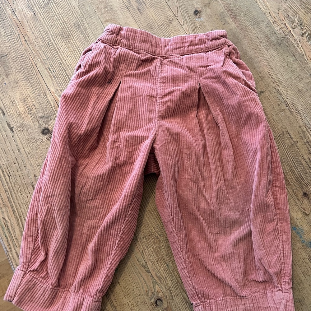 Sunday Collective Dusty Rose Corduroy Wide-Leg Pleated Pants